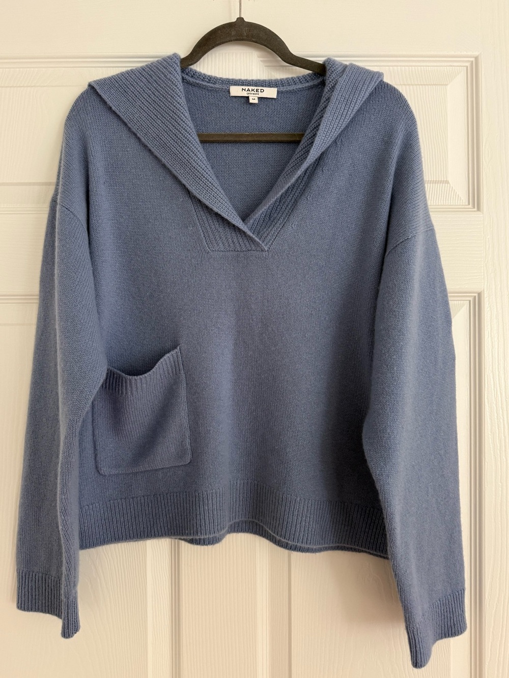 NAKEDCASHMERE Luisa Azure Cashmere Sailor Collar Sweater (M)